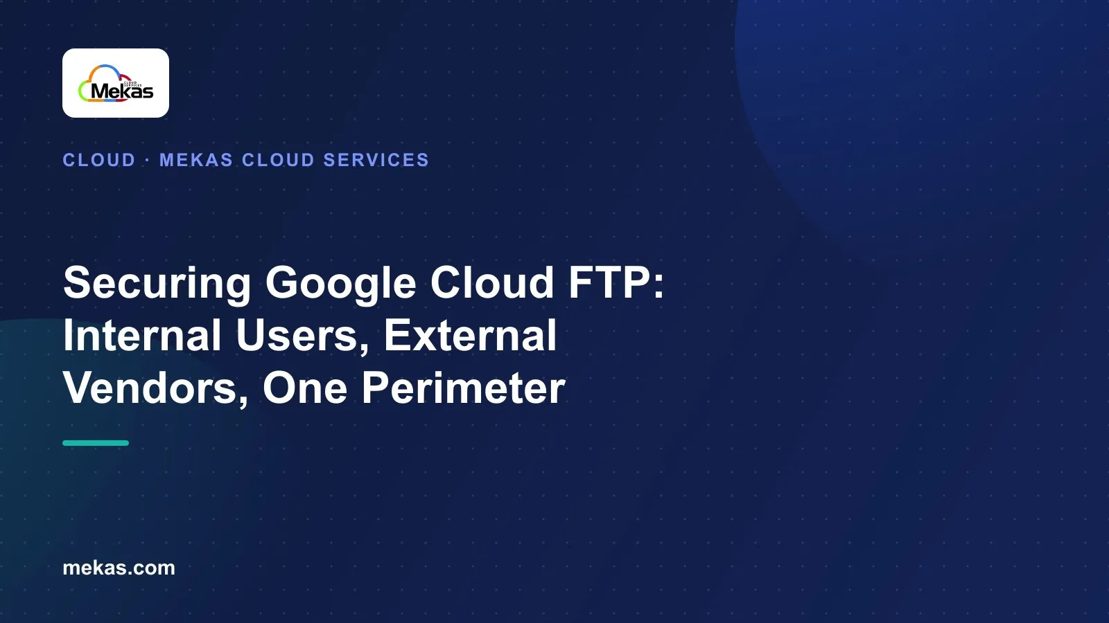 Diagram-style illustration representing a managed SFTP service split between internal and external network paths inside a security perimeter